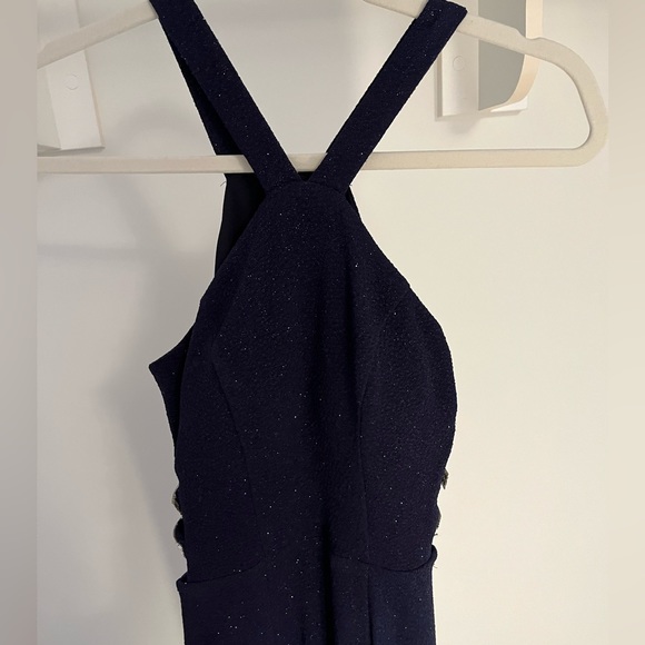 Navy sparkly halter prom dress - Picture 9 of 16